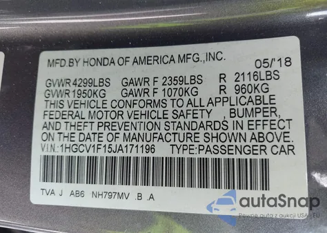 1HGCV1F15JA171196